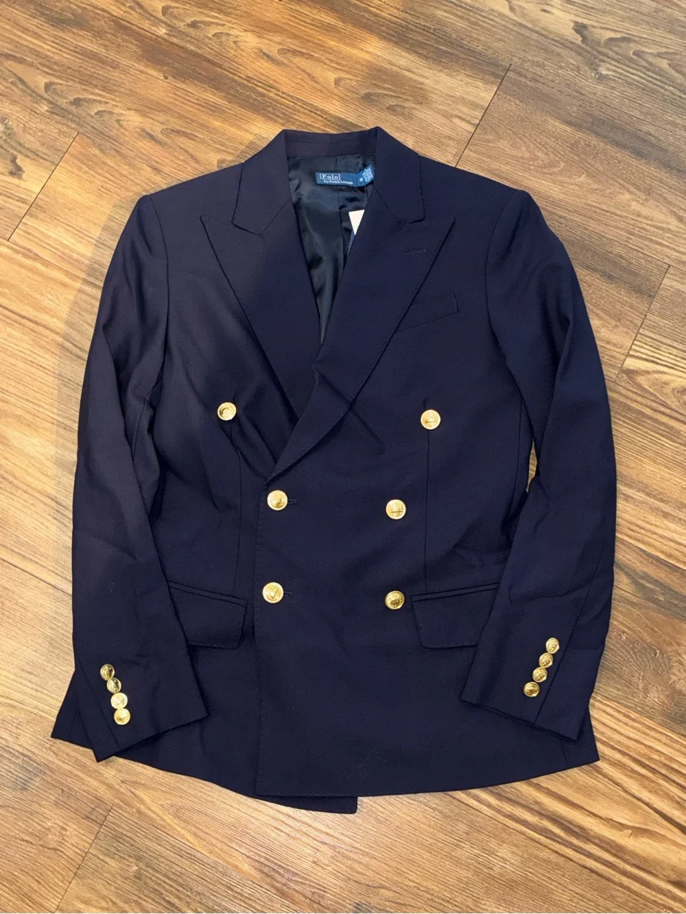 Polo Ralph Lauren Navy Double-Breasted Wool Serge Blazer - Picture 1 of 13